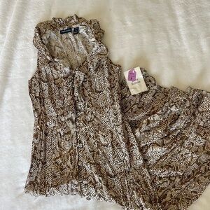 Y2K Moda International Brown Snakeskin Midi Dress